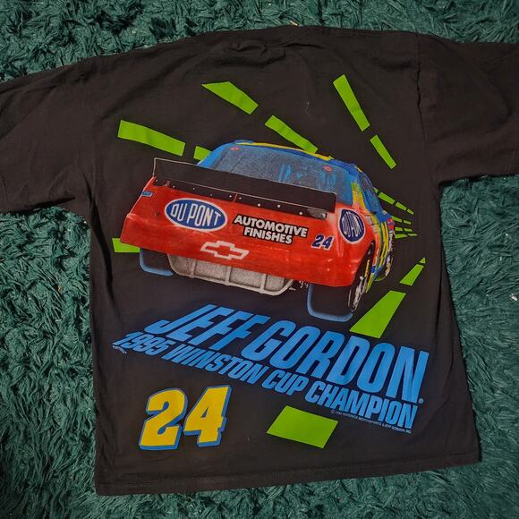 Vintage 1995 Jeff Gordon NASCAR Tee Nutmeg Tag XL DuPont Winston Cup Champ - Picture 2 of 8